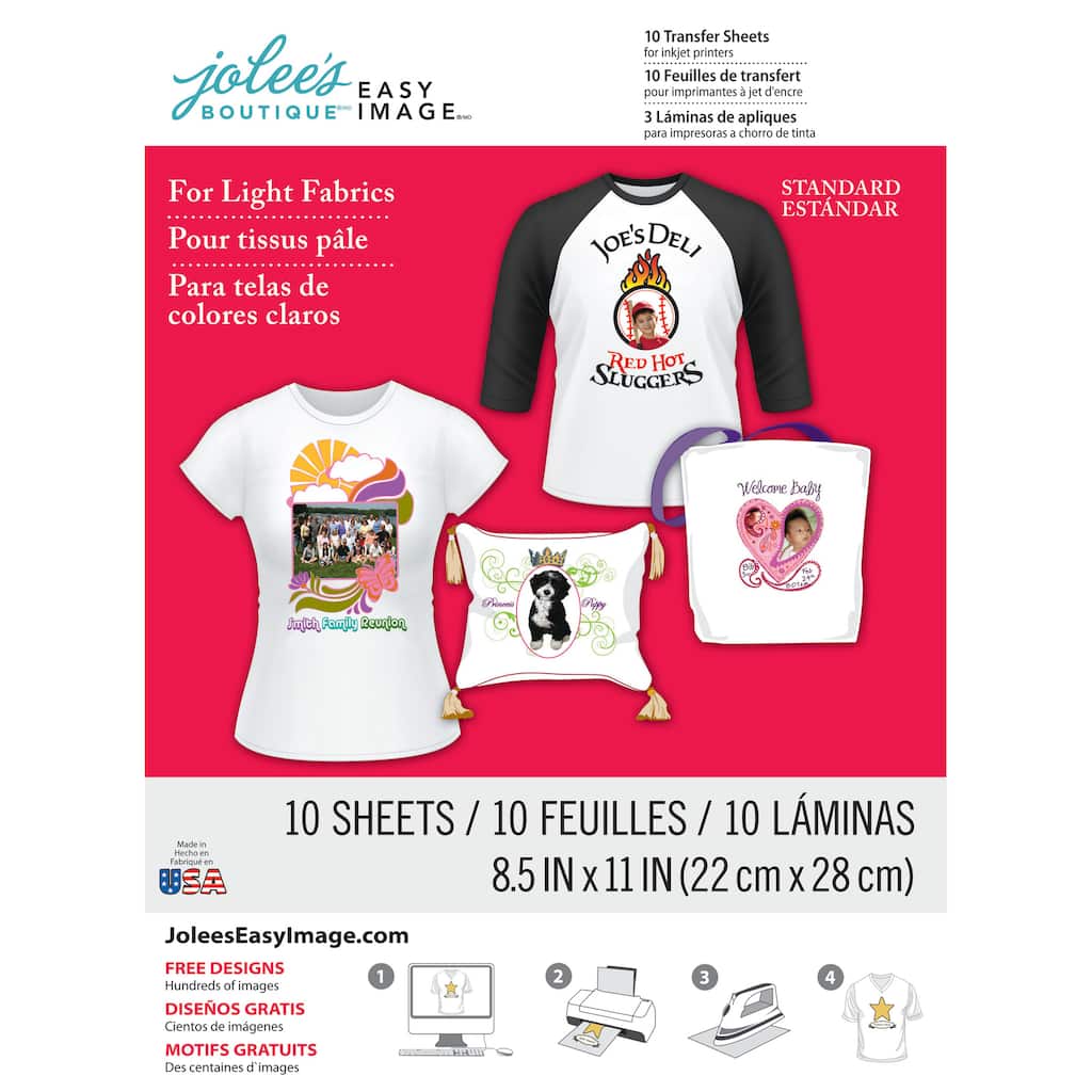 Jolee S Boutique Iron On Transfer Paper For White Fabric